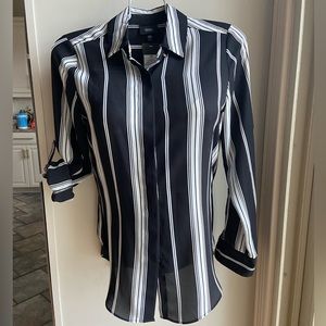 Missimo NWT Blouse; XS- Black & White Striped